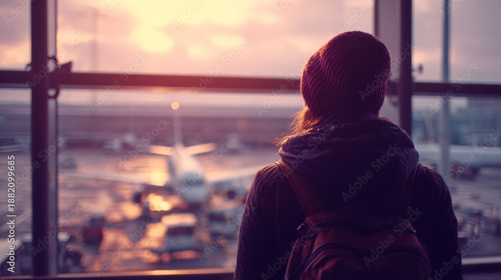 Fototapeta premium People queuing at an airport
