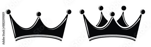 Royal crown icon symbol of power isolated silhouette luxury king queen monarchy coronation ceremony authority kingdom emperor jewelry fashion prince princess vector illustration