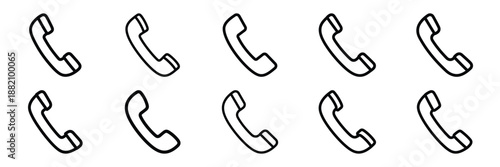set of vector support call management icon. Customer service editable line icons set.