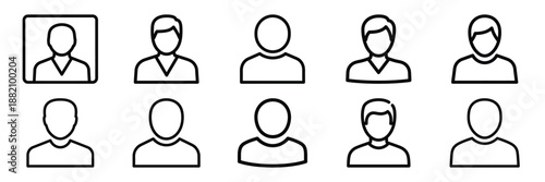 set of vector support contact list icon. Customer service editable line icons set.