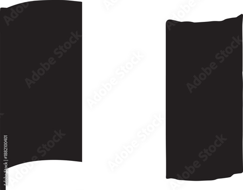 Two abstract black rectangles on a white background