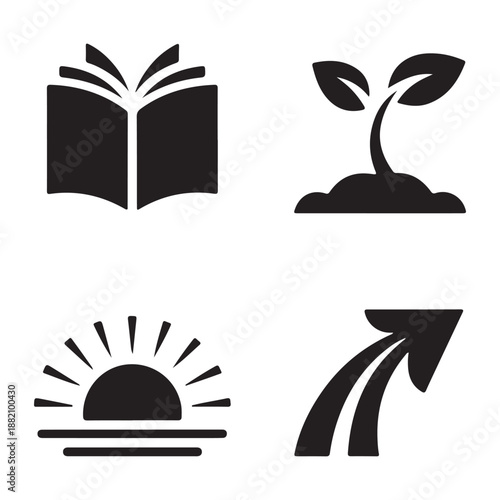 New chapter icon symbolizing knowledge growth and self development