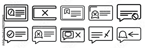 set of vector support response confirmation icon. Customer service editable line icons set.