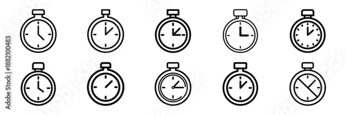 set of vector support response time icon. Customer service editable line icons set.