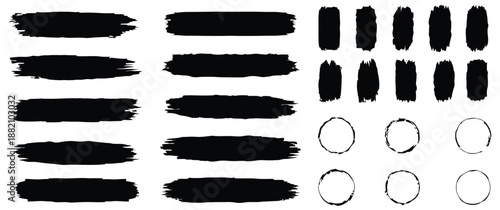 Set of Paint Brush Strokes Isolated on White Background Artistic Brushstroke Design Drawing Grunge Ink Mark Paint Stain Texture Vector Watercolor