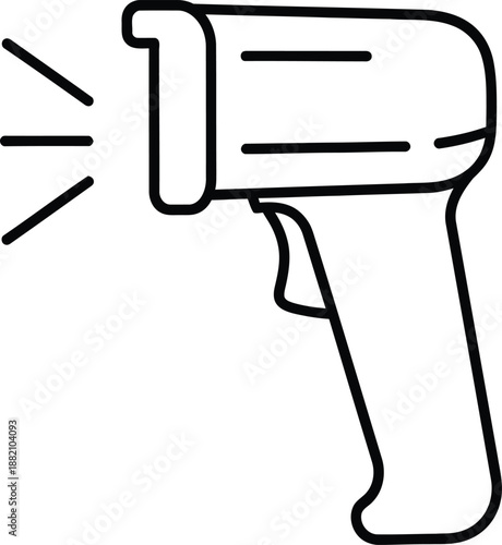 Handheld infrared thermometer gun icon