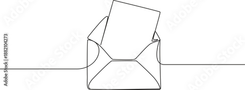 Envelope Love Letter Continuous Line Vector Icon,1