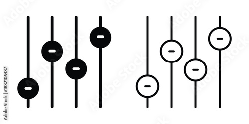 Equalizer icons symbol collection. Adjustments icon Flat illustration vector. sound volume level icon, control panel slide icon vector illustration.