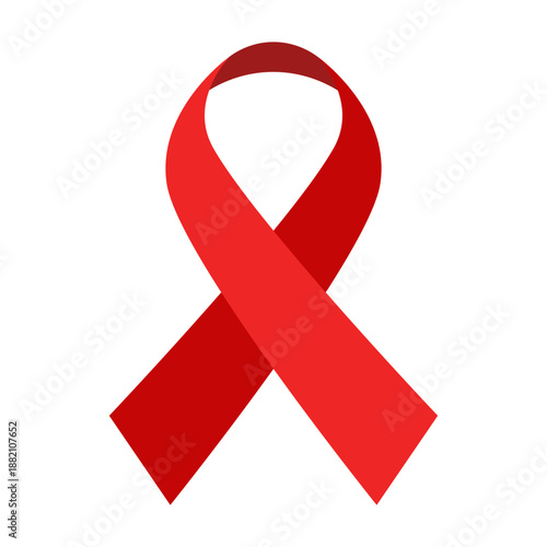 Red Awareness Ribbon Symbol for Global Health Support