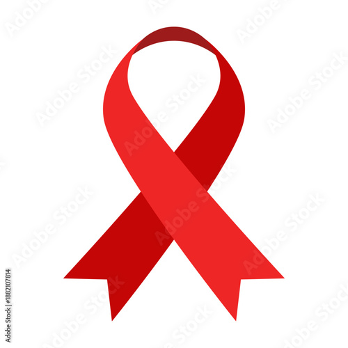 Red Awareness Ribbon Symbol for Health Campaigns Illustration