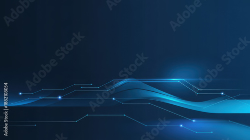 Wallpaper Mural abstract technology background with blue lines and dots network Torontodigital.ca