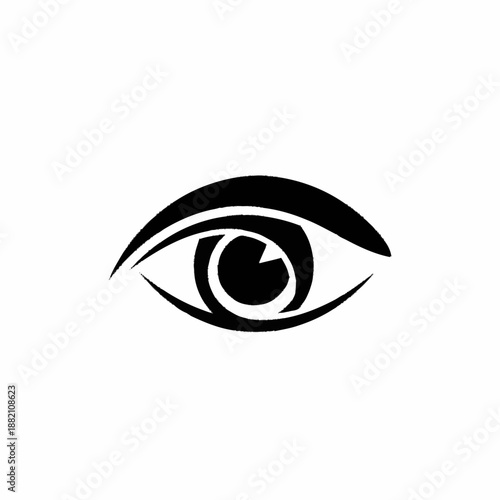 Stylized Black Eye Icon Symbolizing Vision and Focus.