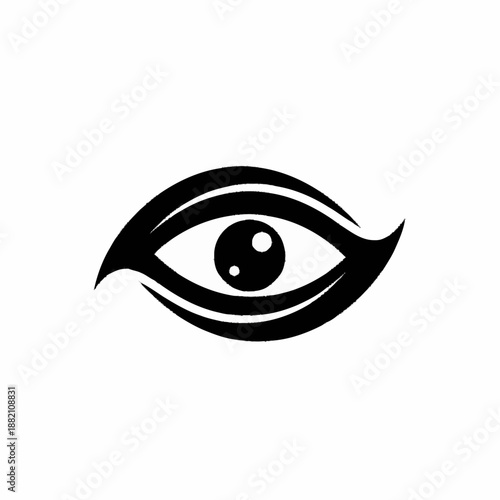 Stylized Human Eye Logo Design with Black and White Contrast.