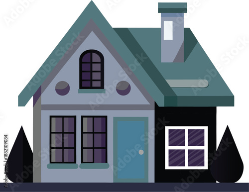 Vector illustration of a house isolated on transparent background
