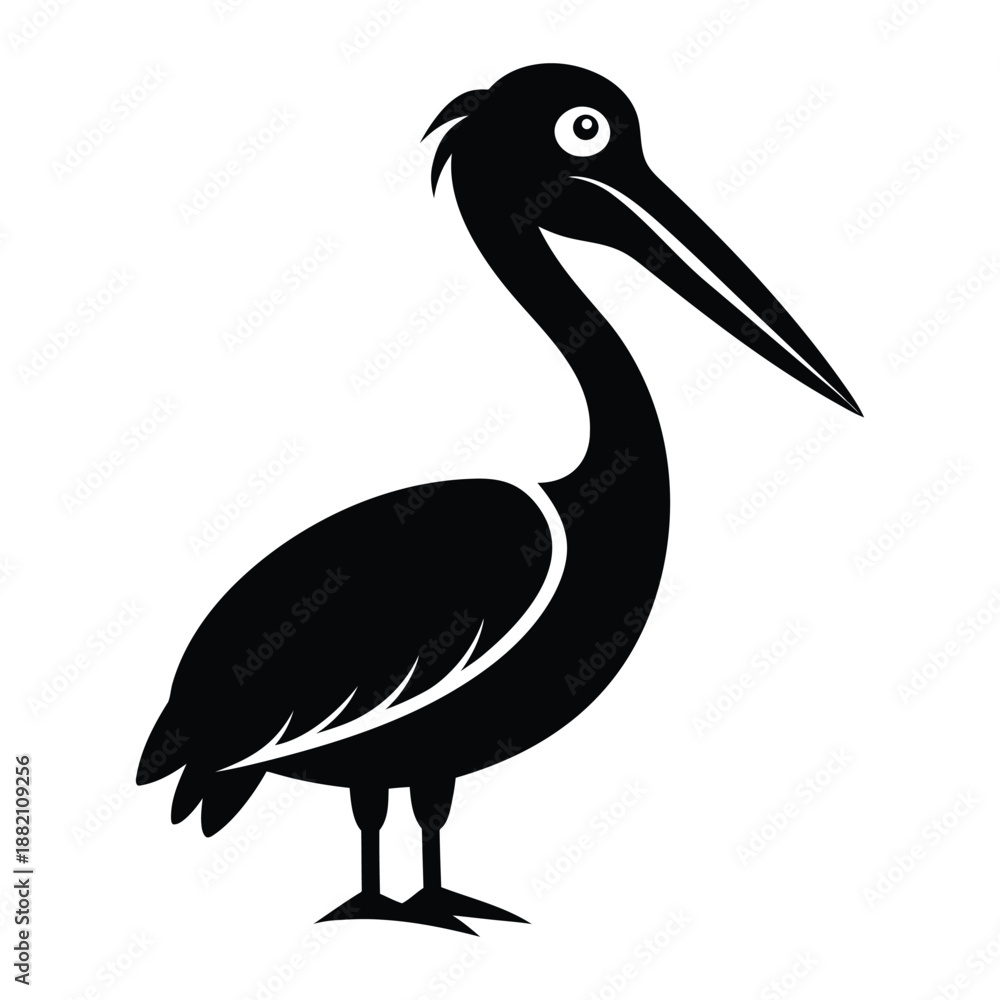 Fototapeta premium Pelican Silhouette Vector Icon for Coastal, Marine, and Wildlife Graphic Design