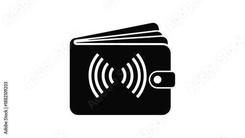 Contactless payment wallet with wireless signal.