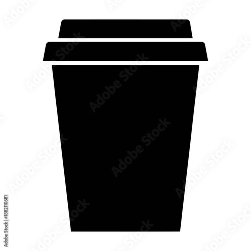 Paper Coffee Cup icon Silhouette in Clean Vector Style on white background