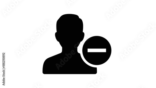 Silhouette of a person with minus sign.