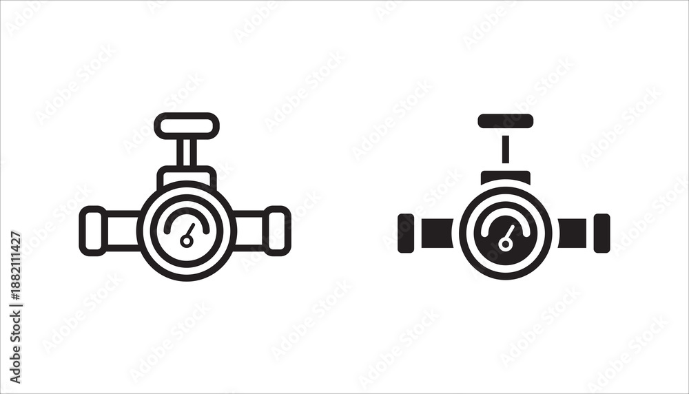 Obraz premium gas meter icon vector icon set, with white background 