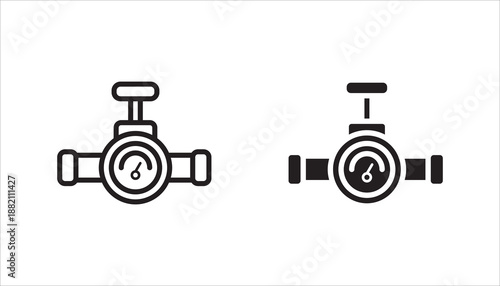 gas meter icon vector icon set,  with white background	
