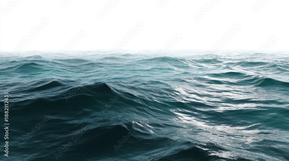 Fototapeta premium Vast ocean waves under bright sky.