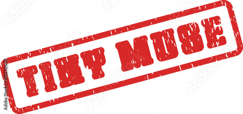 Tiny Muse Red Rubber Stamp Mark Representing Creative Inspiration and Artistic Spirit