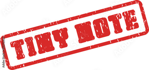 Tiny Note Red Rubber Stamp Mark for Small Important Messages and Reminders