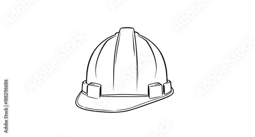 safety, helmet, hardhat, outline, lineart, construction, protection, protective, gear, equipment, industrial, industry, worker, engineering, builder, contractor, site, worksite, factory, maintenance, 