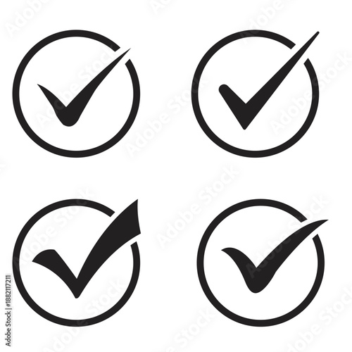 Check Mark and Approval Confirmation Icon Set