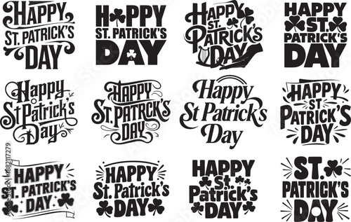 St Patrick’s Day Shamrock Typography Vector Design