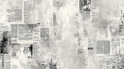 Vintage background material of old newspapers. Wall newspaper background material that gives a sense of history and nostalgia