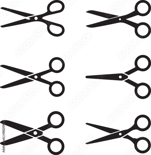 scissors in different positions and angles