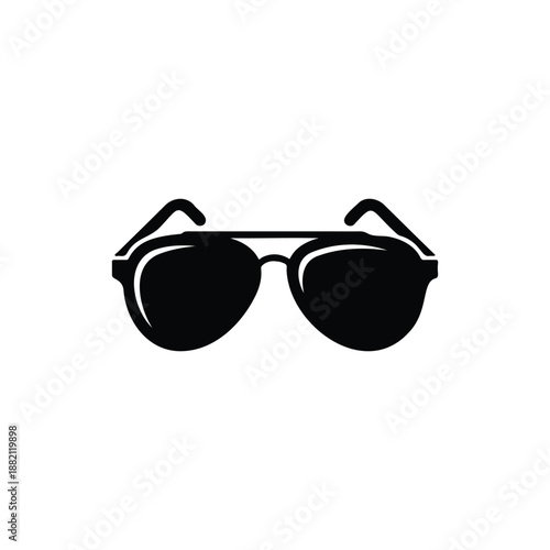 Sun glasses silhouette vector flat design on white background.