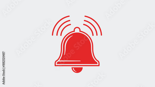 Red Alarm Bell Icon Notification Signal.