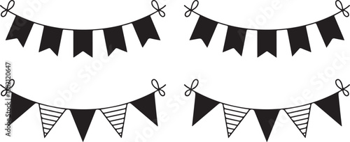 Ramadan Bunting and Lantern Silhouette