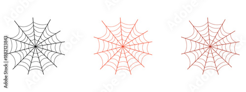 Vector illustration of spider webs in black, orange, and brown for halloween vector.