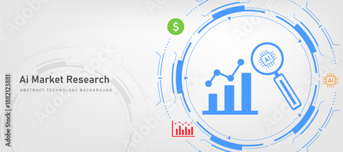 AI-Driven Market Research Icon with  Abstract Analysis