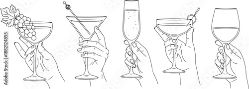 Hand Holding Cocktail Glasses hands cocktails