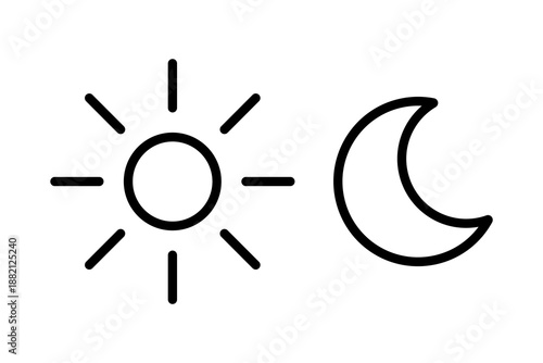 Sun moon icon illustration isolated vector sign symbol. silhouette icons. Morning and night. Day and night weather forecast symbol