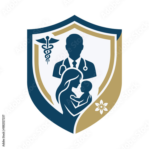 Maternal Healthcare Protection Shield Illustration