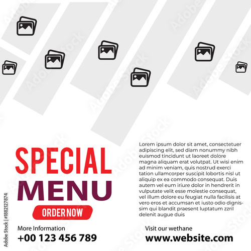 Print
Food menu and restaurant flyer template