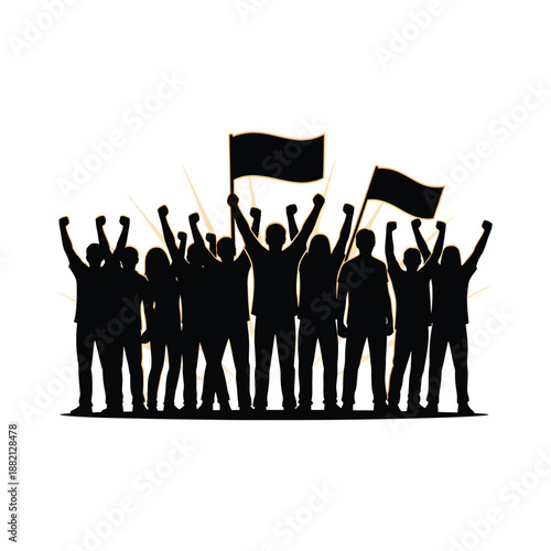 silhouettes of people in the crowd