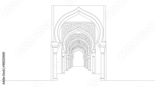 Islamic architecture, arches, corridor