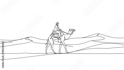 Desert traveler on camel