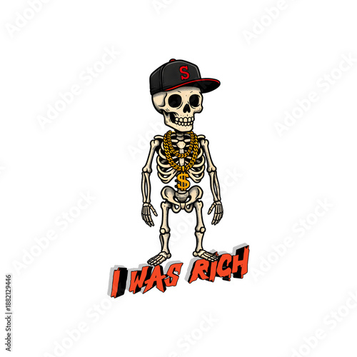 UNO SCHELETRO STREET ART ERO RICCO