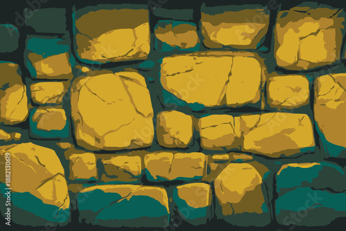 Stone wall texture vector illustration.