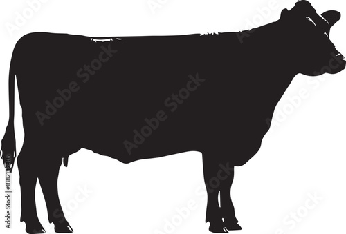 Cow silhouette vector art white background