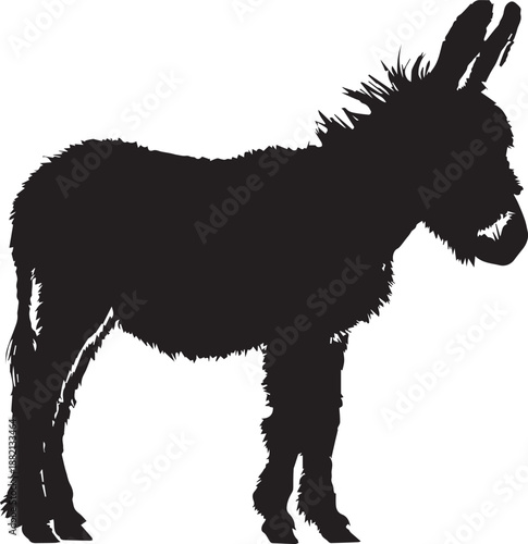 black silhouette of donkey