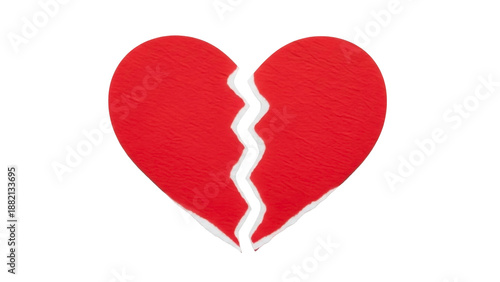 Torn Red Paper Heart on a Transparent PNG Image