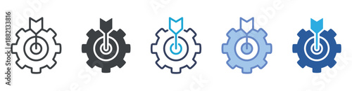 Goals icon set multiple style collection